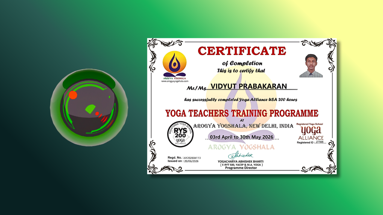 Arogya Yogshala YTTC Certificate
